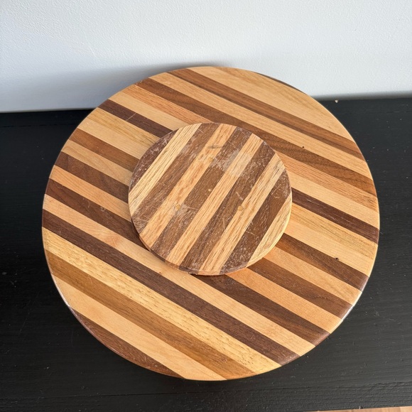 Vintage | Large 11 Inch Segmented Wood Bowl Handcrafted Artisan Turned Art Mixed - Picture 8 of 8